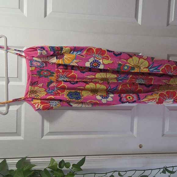 Rachel Zoe Vibrant Floral Pink Midi Dress - Picture 5 of 6